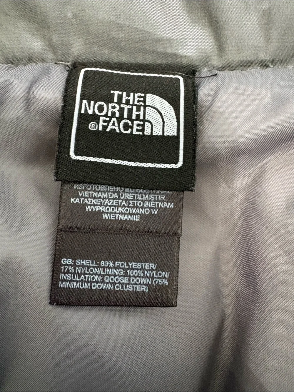 The North Face Silver Gray Aconcagua 550 Down Puffer Jacket Coat Quilted Size S